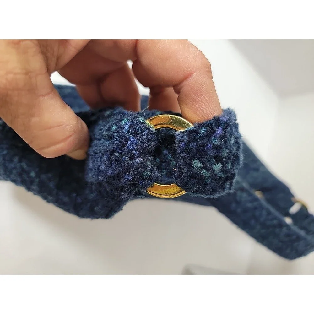 Vintage Betmar New York Blue Woven Shoulder Bag Purse Circa Early 2000s - Picture 12 of 12